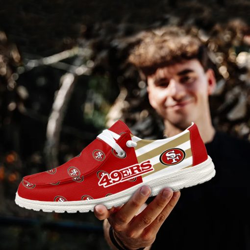 San Francisco 49ers Logo Pattern Hey Dude Shoes