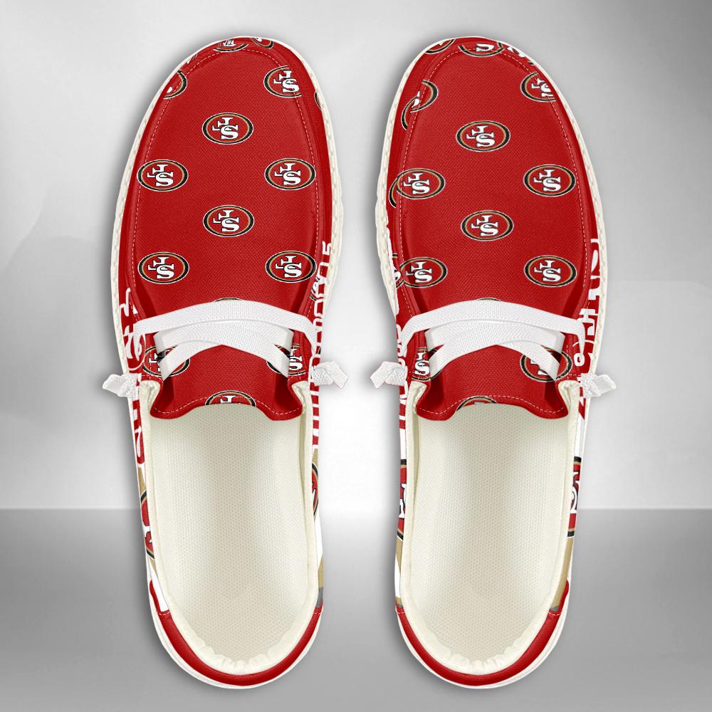 San Francisco 49ers Logo Pattern Hey Dude Shoes