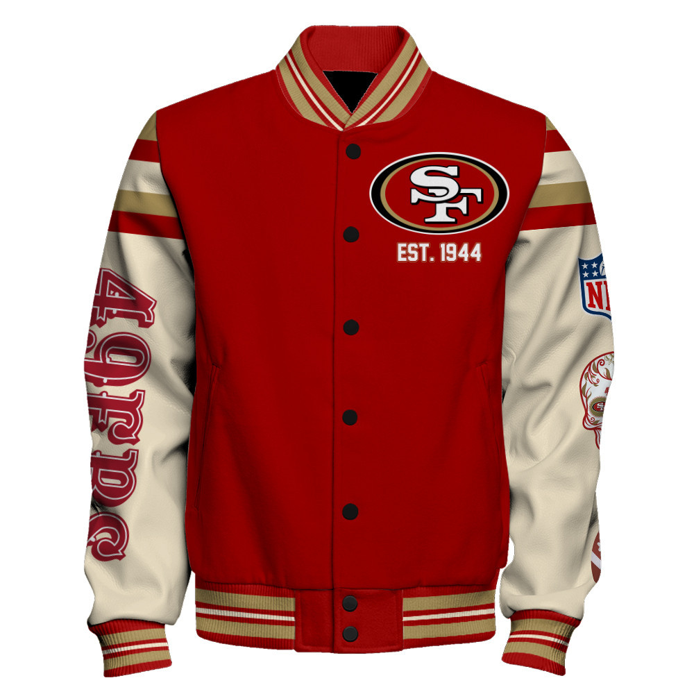 San Francisco 49ers National Football League Print Varsity Jacket SFAT V19