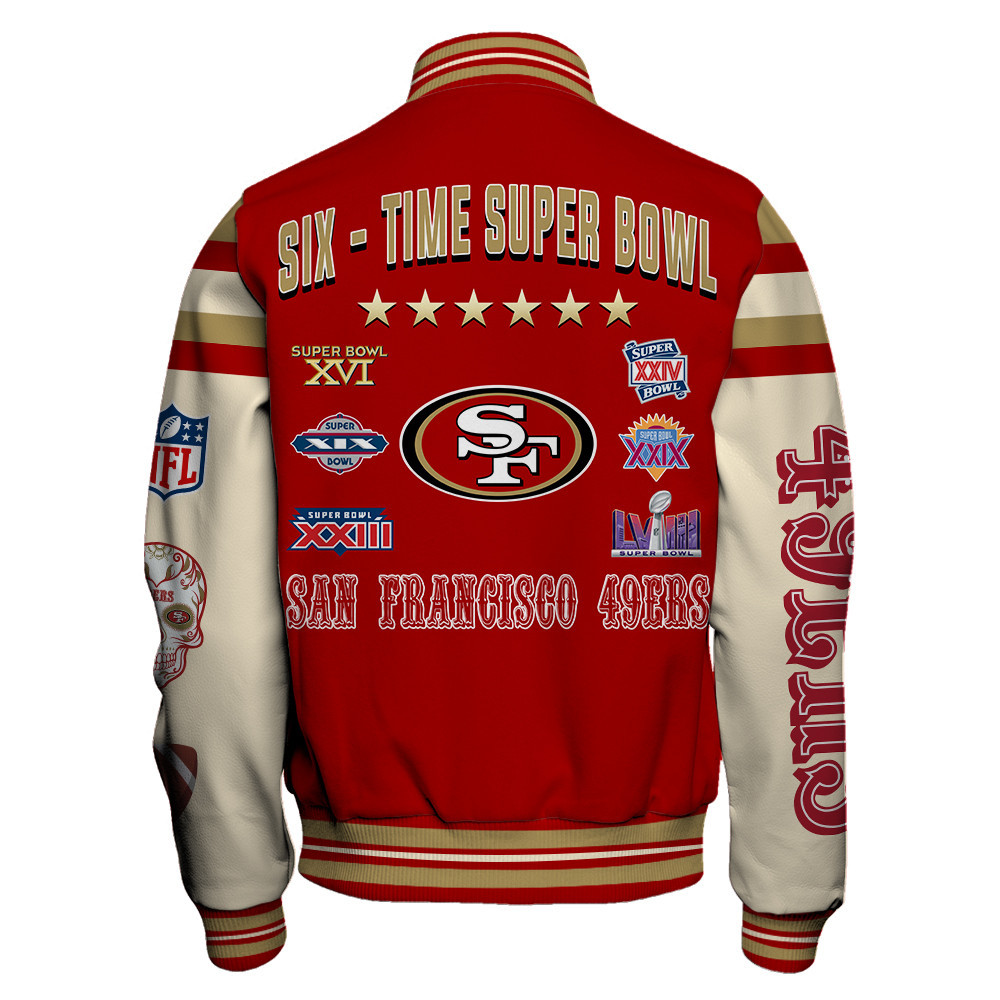 San Francisco 49ers National Football League Print Varsity Jacket SFAT V19
