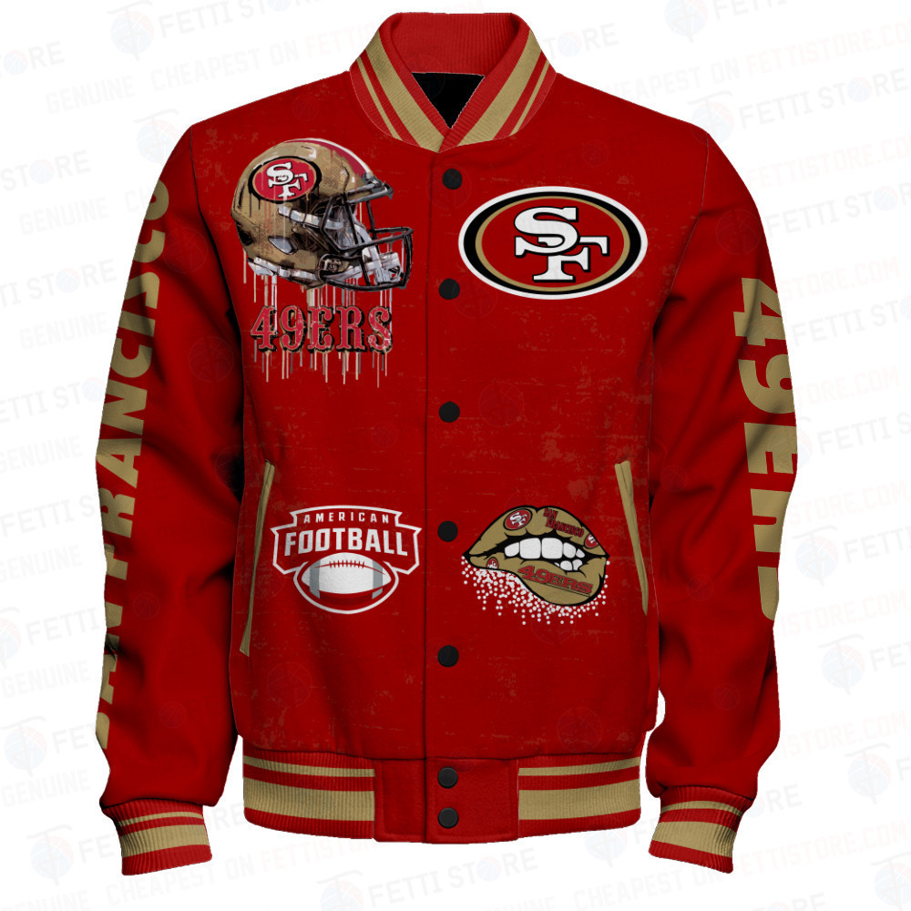 San Francisco 49ers National Football League Print Varsity Jacket STM V6