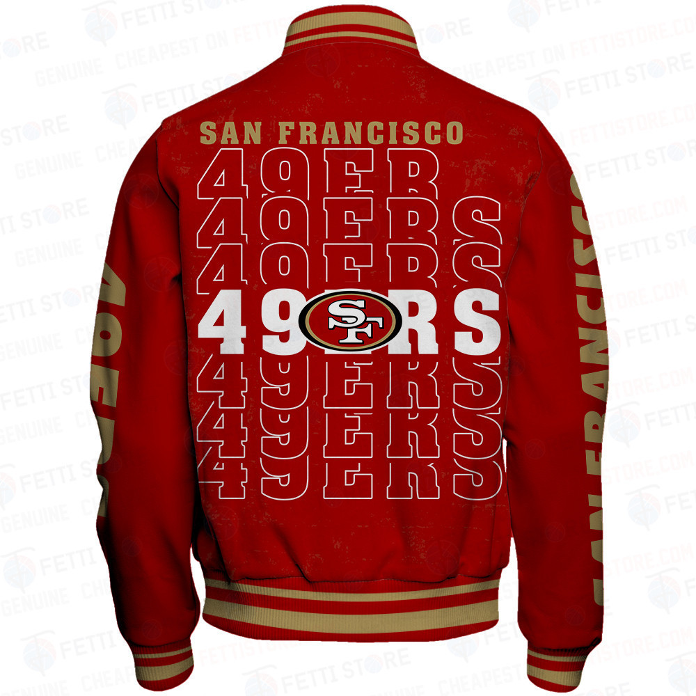 San Francisco 49ers National Football League Print Varsity Jacket STM V6