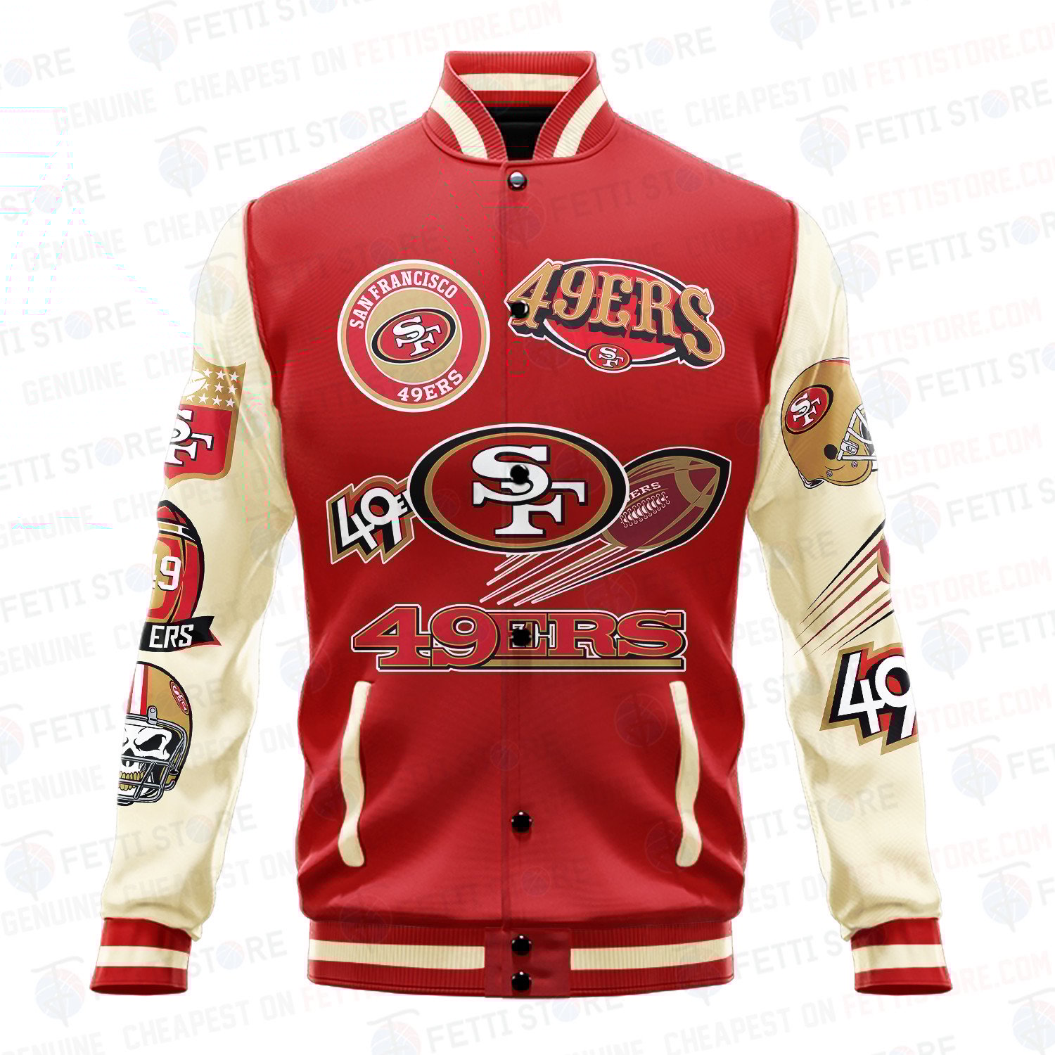 San Francisco 49ers Pattern Varsity Jacket