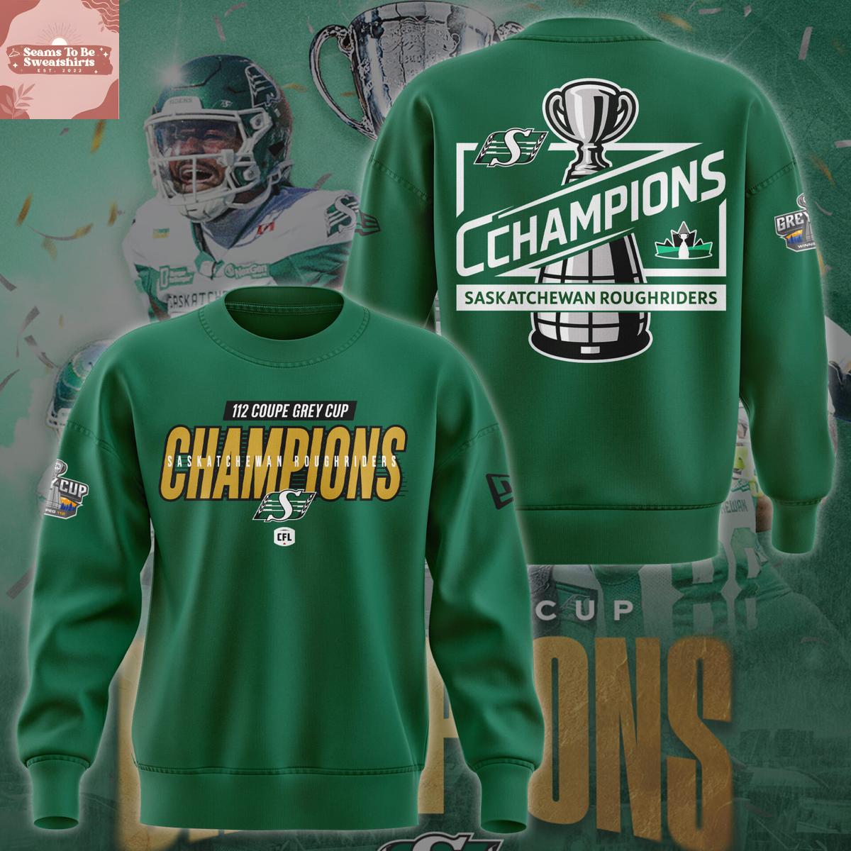 Saskatchewan Roughriders 2025 Grey Cup Champions Green Hoodie Shirt