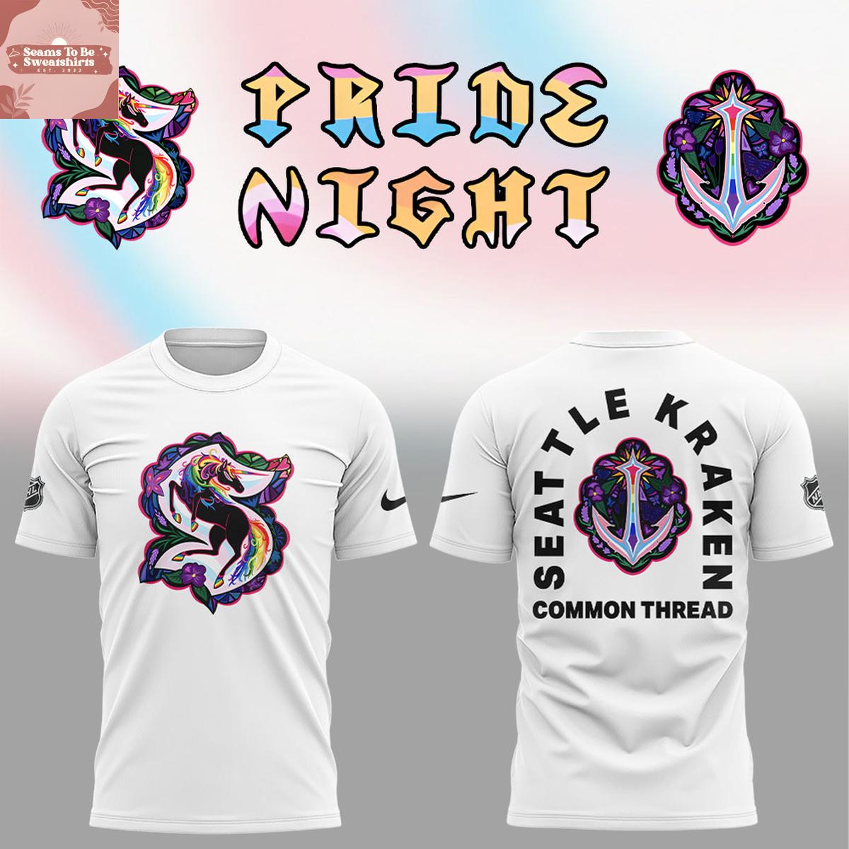 Seattle Kraken x Pride Night 2026 Common Thread Hoodie T-Shirt