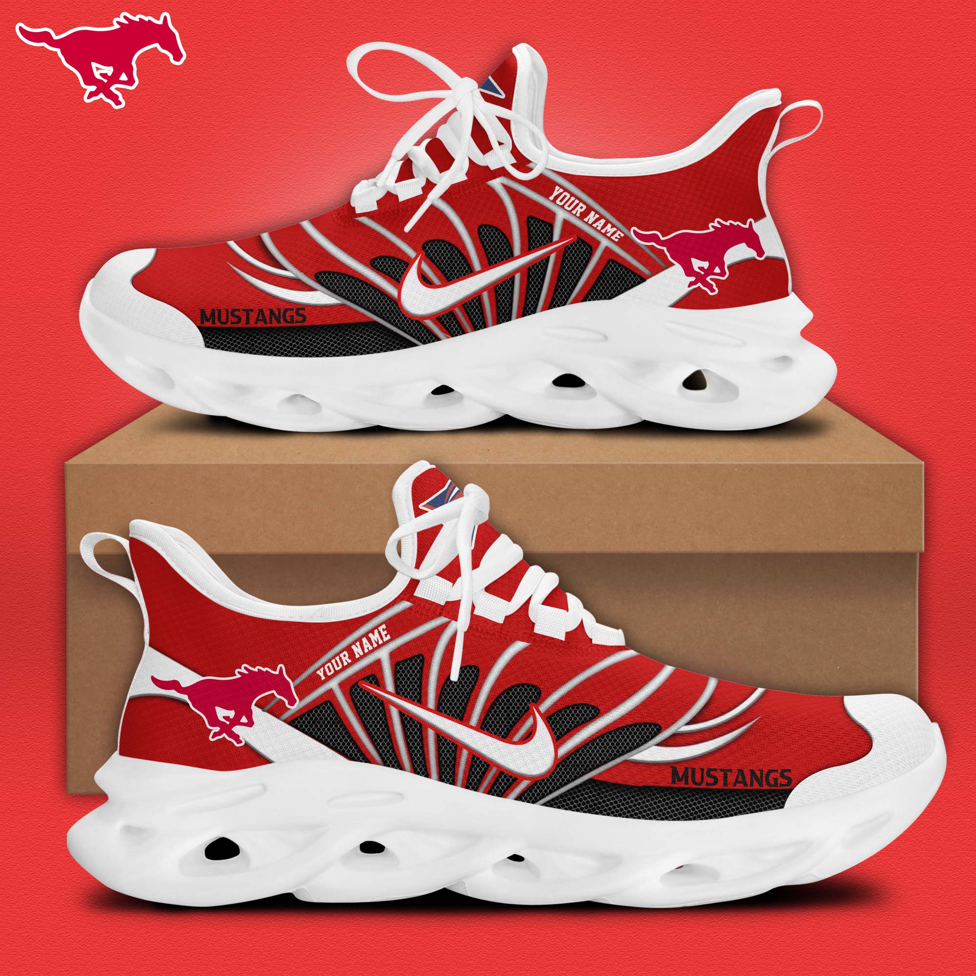 SMU Football Personalized Max Soul Shoes