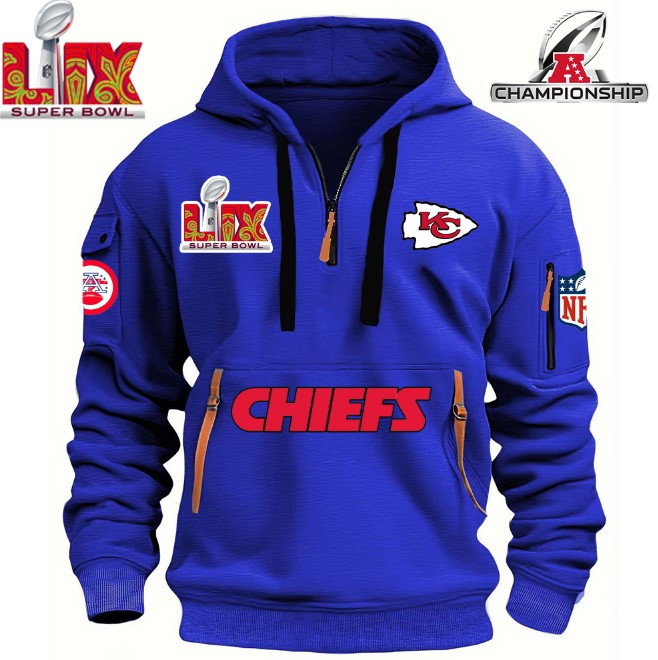SPECIAL IN 2025 SUPER BOWL - Kansas City Chiefs - HOODIE HALF ZIPPER - QTA405111364