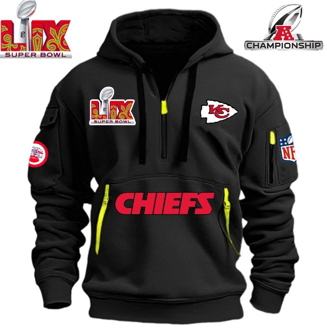 SPECIAL IN 2025 SUPER BOWL - Kansas City Chiefs - HOODIE HALF ZIPPER - QTA405111364