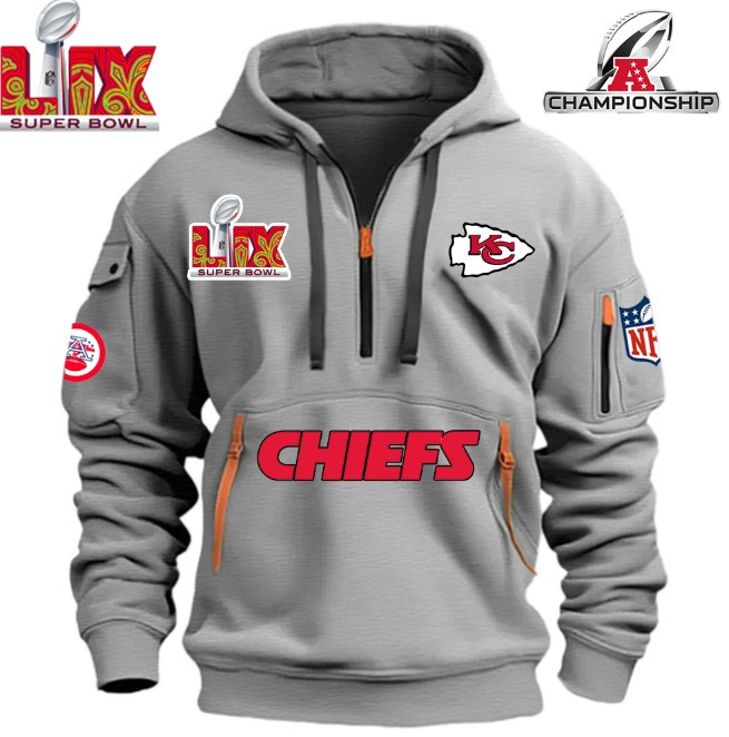 SPECIAL IN 2025 SUPER BOWL - Kansas City Chiefs - HOODIE HALF ZIPPER - QTA405111364