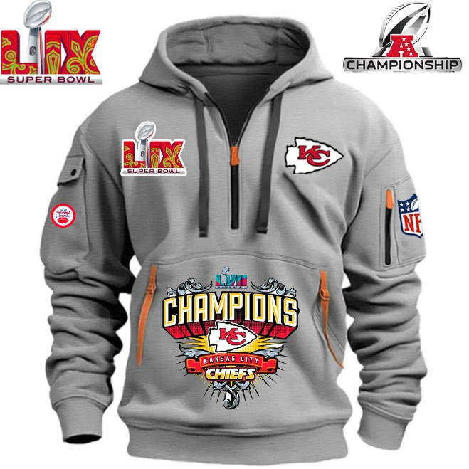 SPECIAL IN 2025 SUPER BOWL - Kansas City Chiefs - HOODIE HALF ZIPPER - QTA405111368