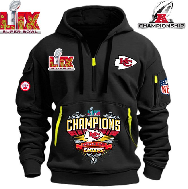 SPECIAL IN 2025 SUPER BOWL - Kansas City Chiefs - HOODIE HALF ZIPPER - QTA405111368