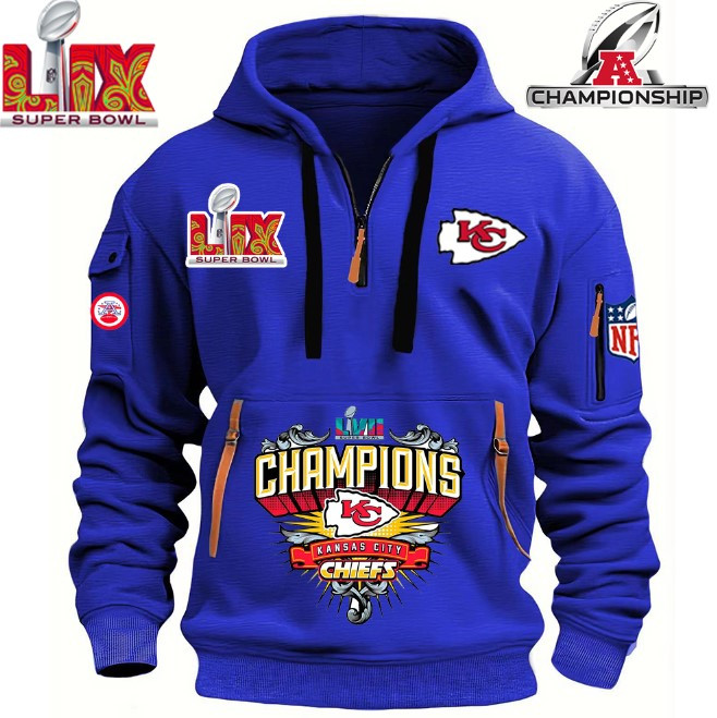 SPECIAL IN 2025 SUPER BOWL - Kansas City Chiefs - HOODIE HALF ZIPPER - QTA405111368