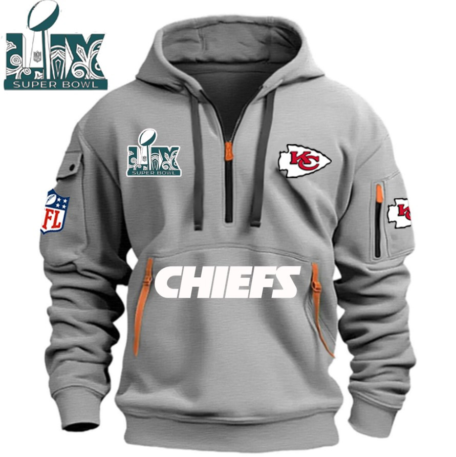 SPECIAL IN 2025 SUPER BOWL - Kansas City Chiefs - HOODIE HALF ZIPPER - QTA405111381
