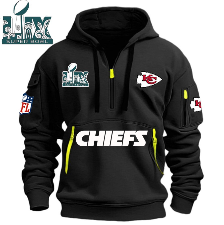 SPECIAL IN 2025 SUPER BOWL - Kansas City Chiefs - HOODIE HALF ZIPPER - QTA405111381