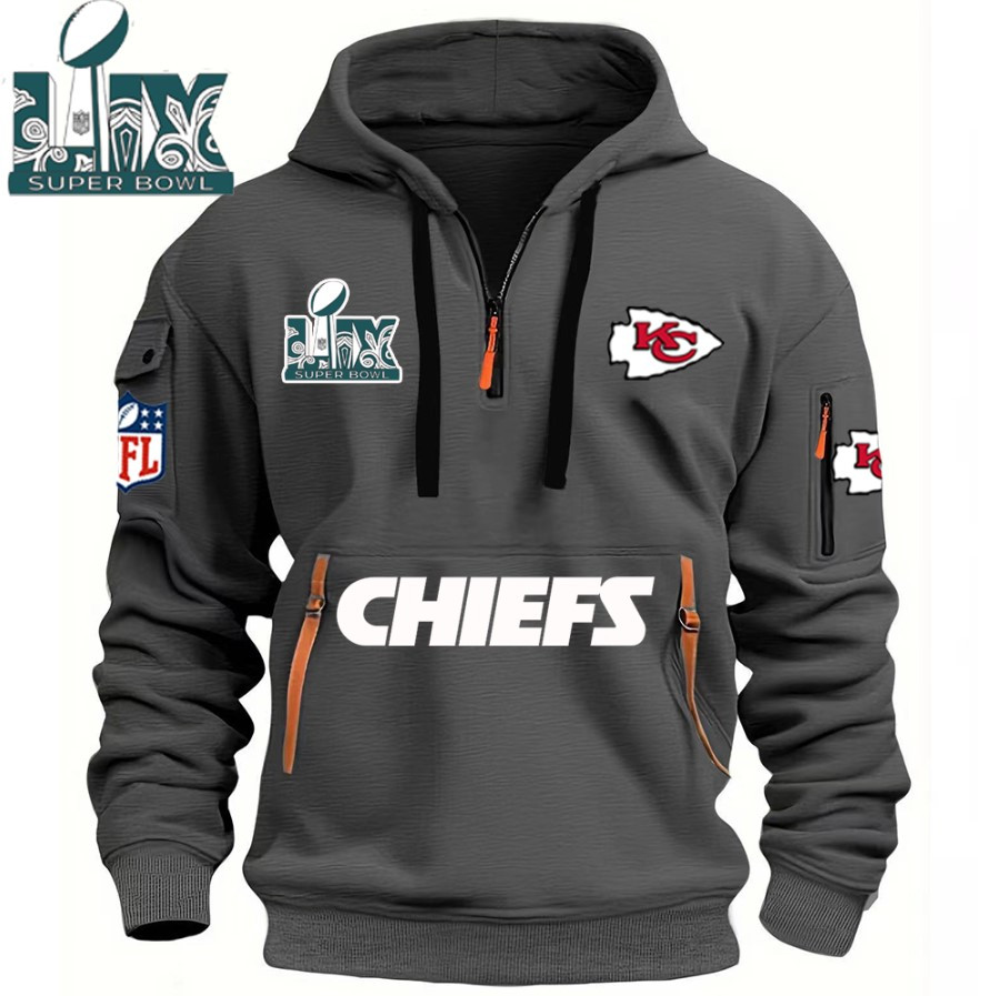 SPECIAL IN 2025 SUPER BOWL - Kansas City Chiefs - HOODIE HALF ZIPPER - QTA405111381