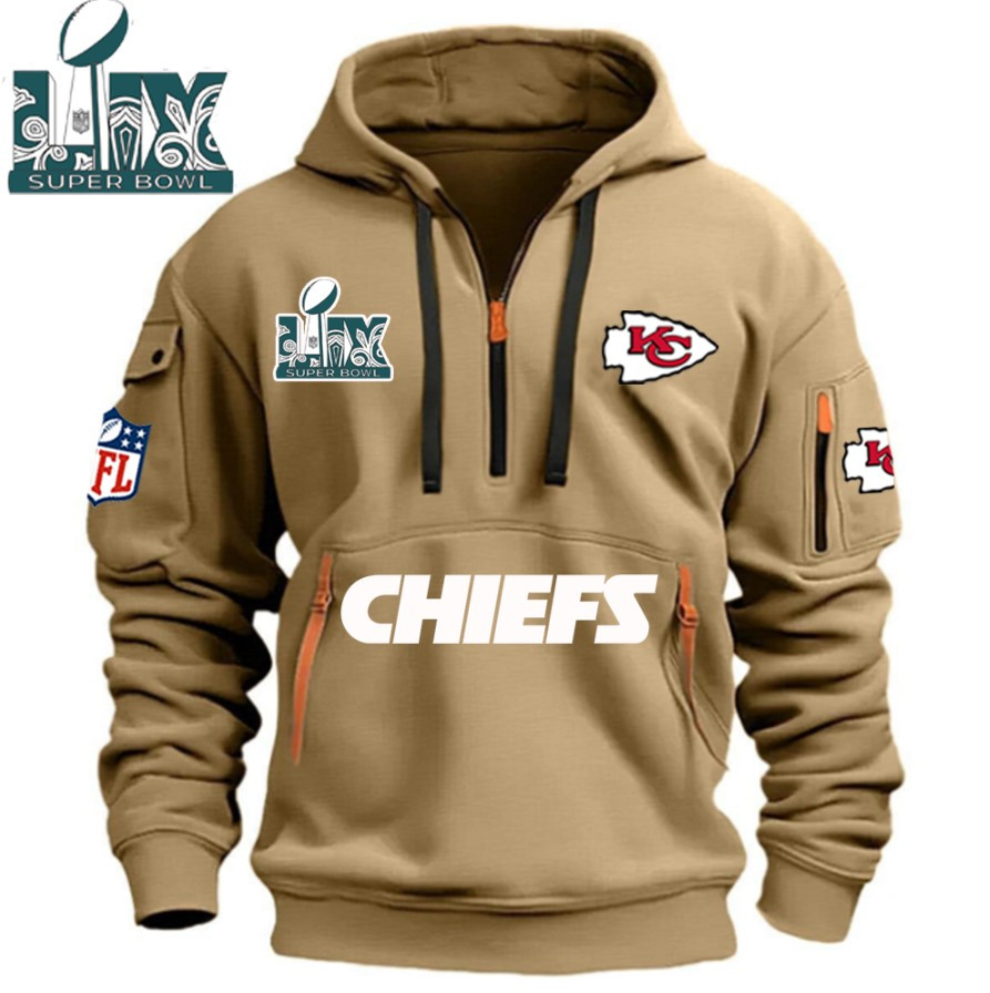 SPECIAL IN 2025 SUPER BOWL - Kansas City Chiefs - HOODIE HALF ZIPPER - QTA405111381