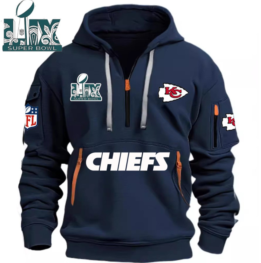 SPECIAL IN 2025 SUPER BOWL - Kansas City Chiefs - HOODIE HALF ZIPPER - QTA405111381