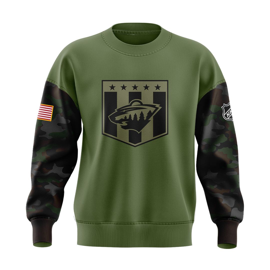 Special Military Apreciation NHL Minnesota Wild Sweatshirt