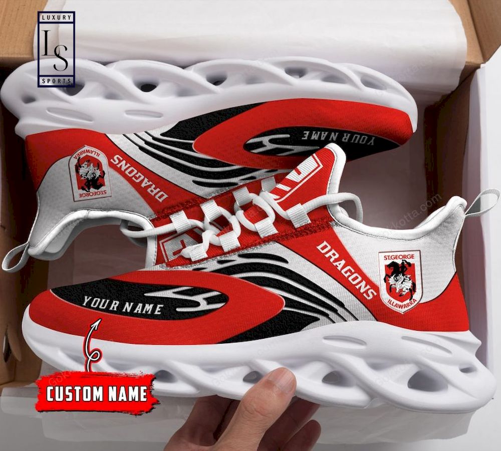 St. George Illawarra Dragons NRL Personalized Max Soul Shoes