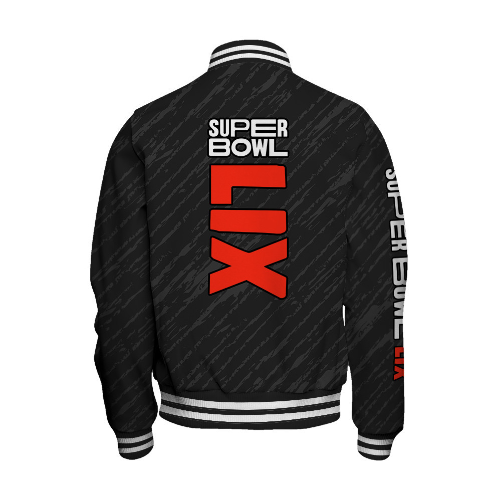Super Bowl LIX Design Varsity Jacket - Black