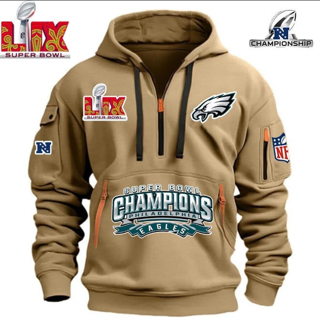 SUPER BOWL - Philadelphia Eagles - HOODIE HALF ZIPPER - QTA405111367