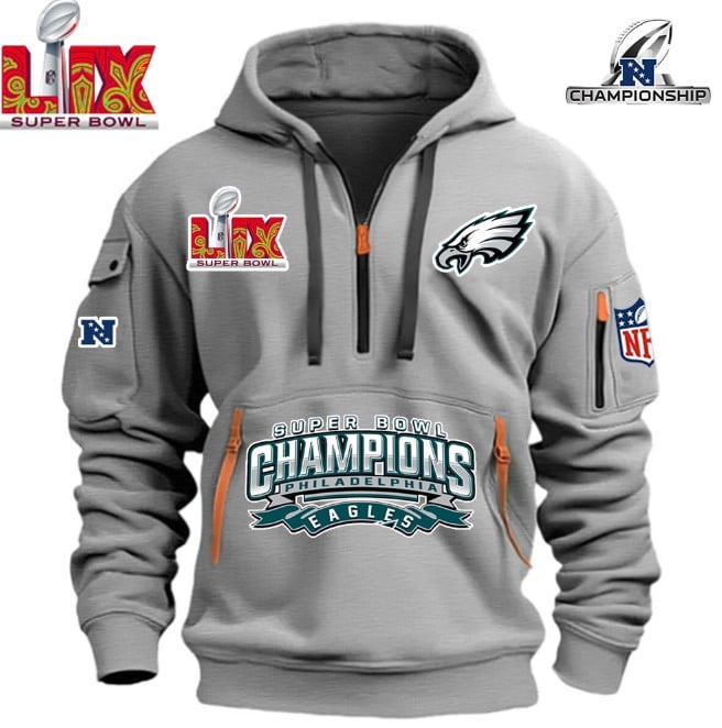 SUPER BOWL - Philadelphia Eagles - HOODIE HALF ZIPPER - QTA405111367