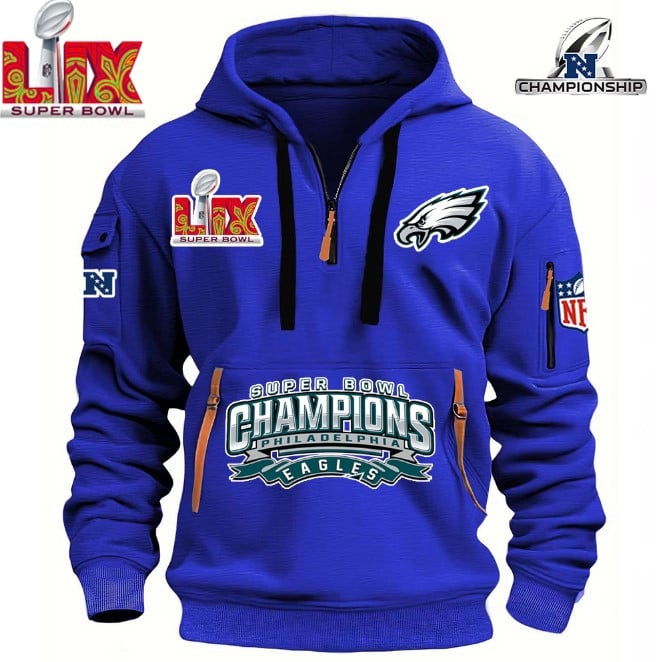 SUPER BOWL - Philadelphia Eagles - HOODIE HALF ZIPPER - QTA405111367