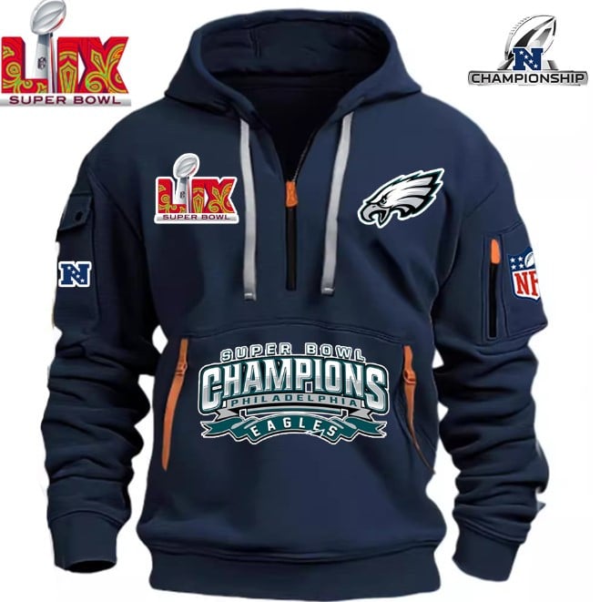 SUPER BOWL - Philadelphia Eagles - HOODIE HALF ZIPPER - QTA405111367