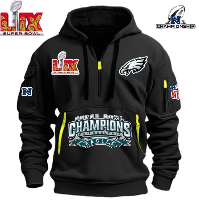SUPER BOWL - Philadelphia Eagles - HOODIE HALF ZIPPER - QTA405111367