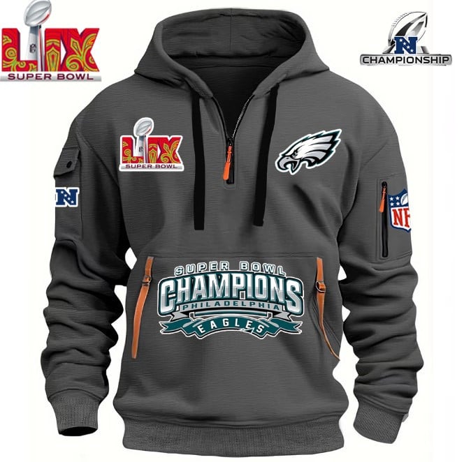 SUPER BOWL - Philadelphia Eagles - HOODIE HALF ZIPPER - QTA405111367