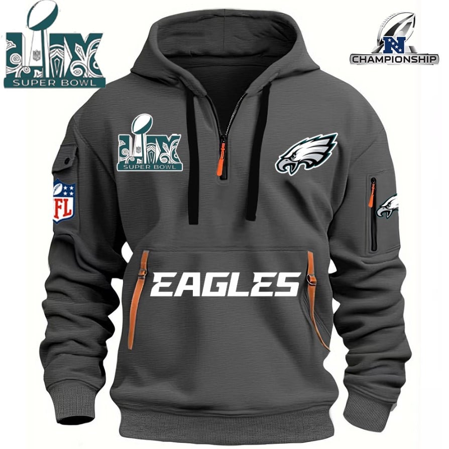 SUPER BOWL - Philadelphia Eagles - HOODIE HALF ZIPPER - QTA405111376