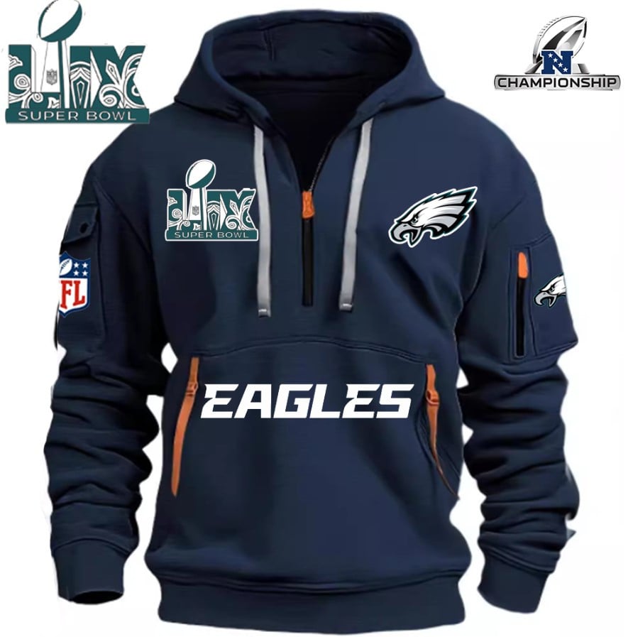 SUPER BOWL - Philadelphia Eagles - HOODIE HALF ZIPPER - QTA405111376