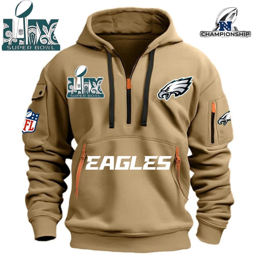 SUPER BOWL - Philadelphia Eagles - HOODIE HALF ZIPPER - QTA405111376