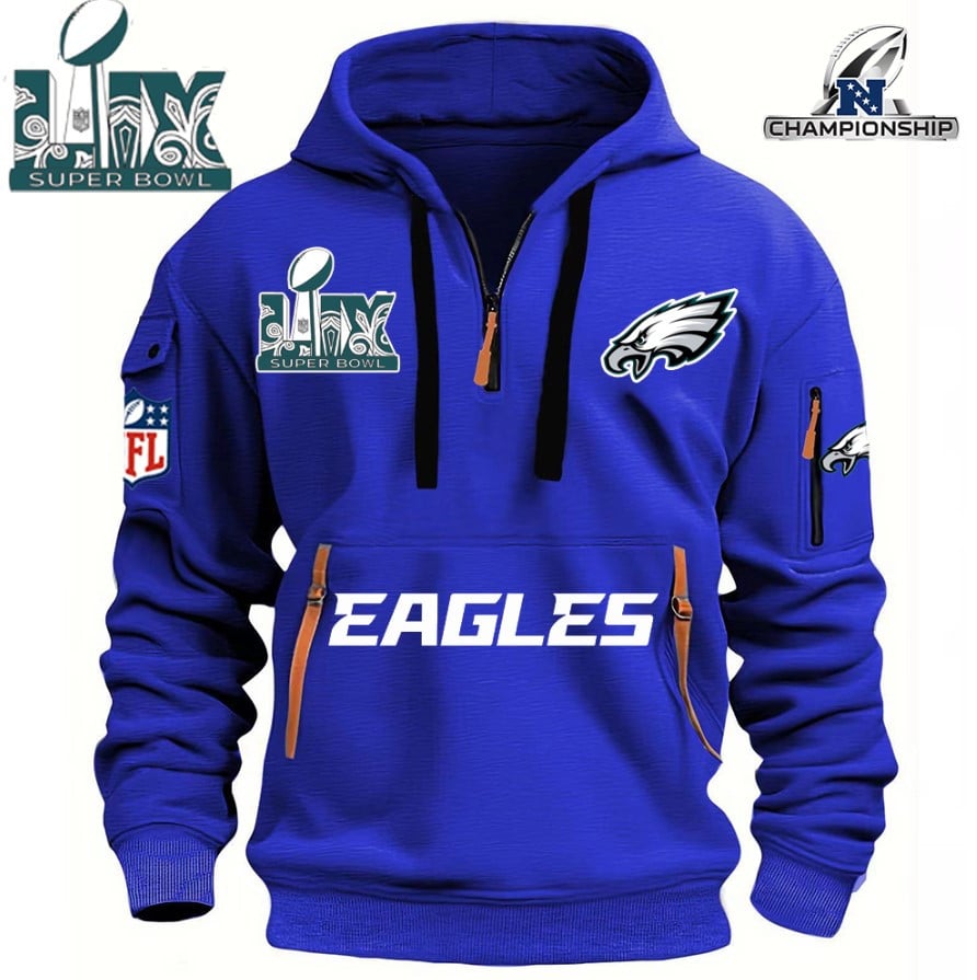 SUPER BOWL - Philadelphia Eagles - HOODIE HALF ZIPPER - QTA405111376