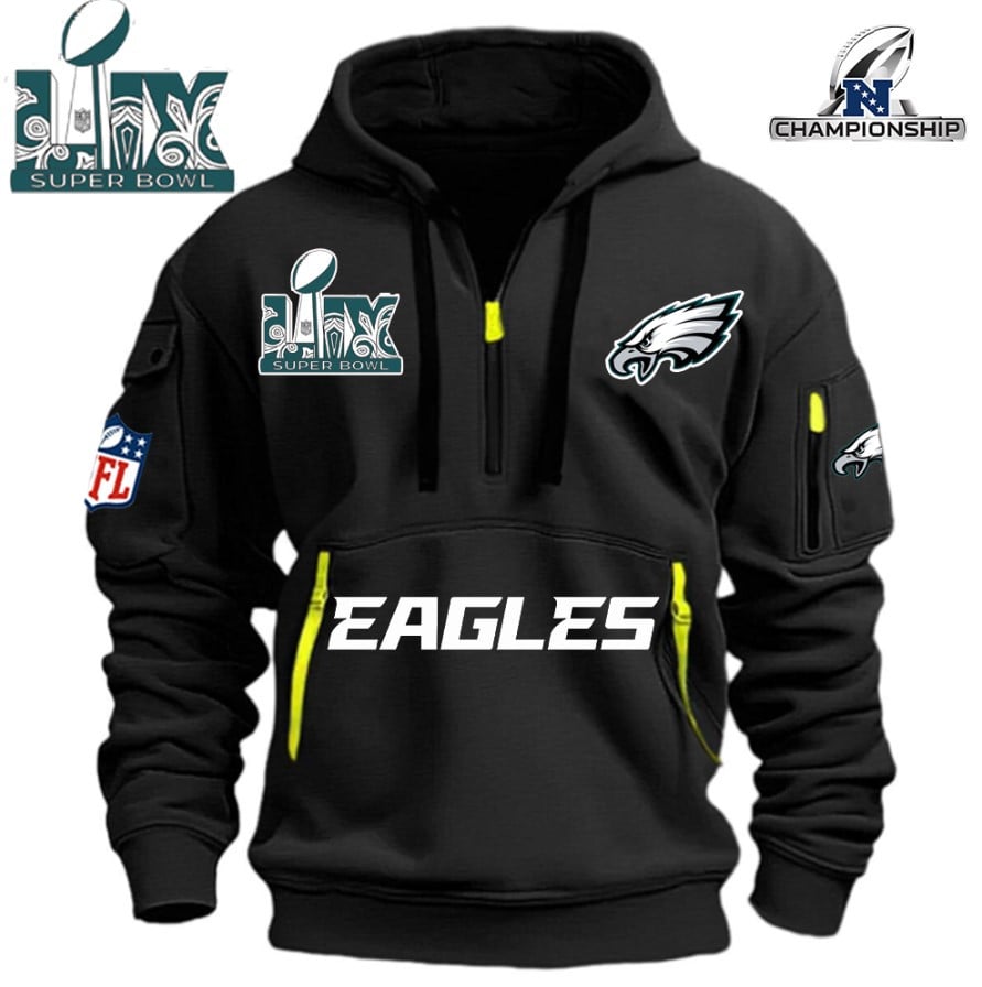 SUPER BOWL - Philadelphia Eagles - HOODIE HALF ZIPPER - QTA405111376