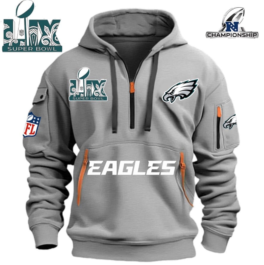 SUPER BOWL - Philadelphia Eagles - HOODIE HALF ZIPPER - QTA405111376