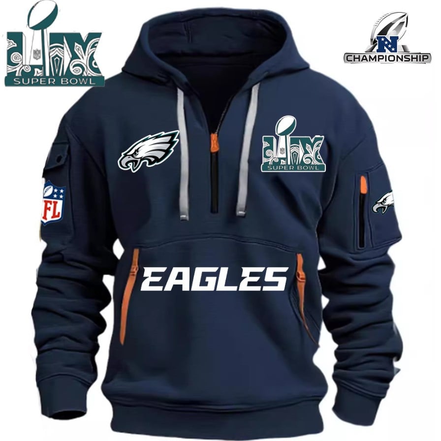 SUPER BOWL - Philadelphia Eagles - HOODIE HALF ZIPPER - QTA405111378