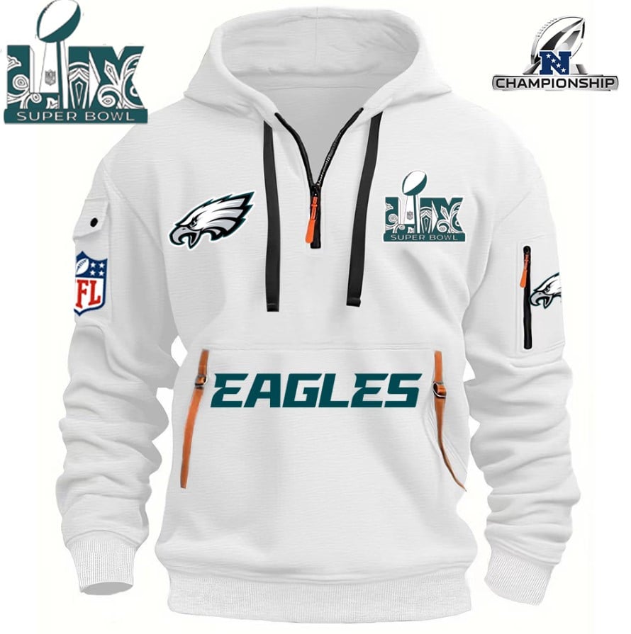SUPER BOWL - Philadelphia Eagles - HOODIE HALF ZIPPER - QTA405111378