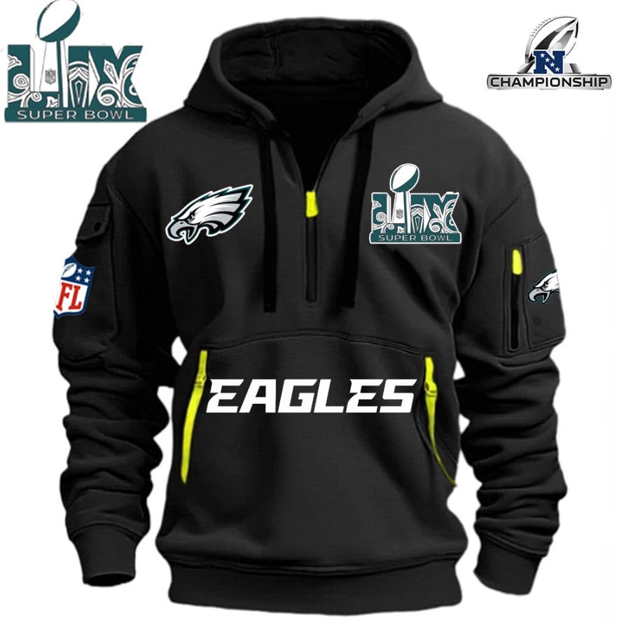 SUPER BOWL - Philadelphia Eagles - HOODIE HALF ZIPPER - QTA405111378