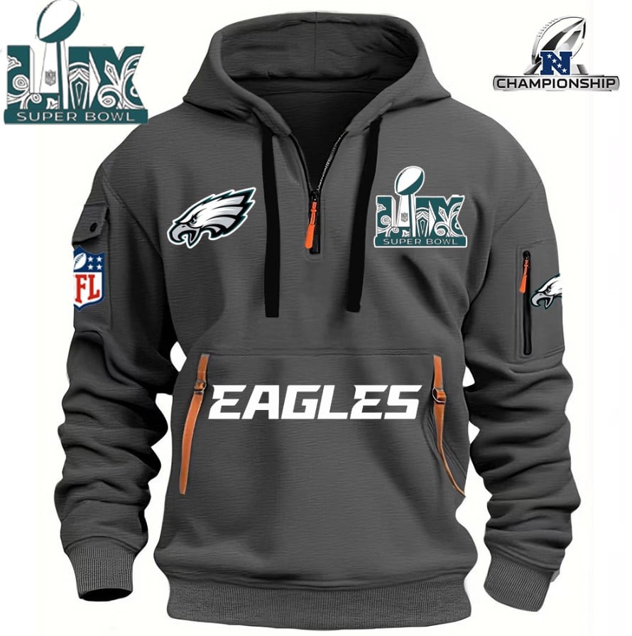 SUPER BOWL - Philadelphia Eagles - HOODIE HALF ZIPPER - QTA405111378