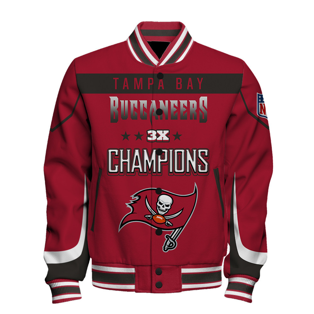 Tampa Bay Buccaneers 3X Super Bowl Champions Style Varsity Jacket