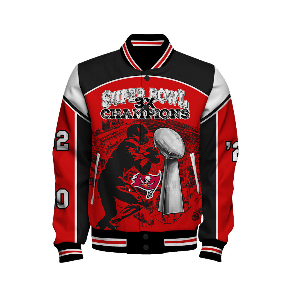 Tampa Bay Buccaneers 3X Super Bowl Champions Varsity Jacket