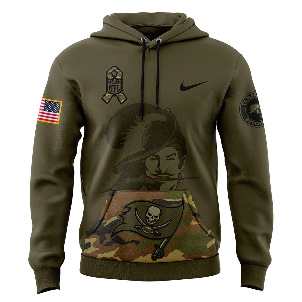 Tampa Bay Buccaneers Camo Salute to Service Club Fleece Pullover Hoodie