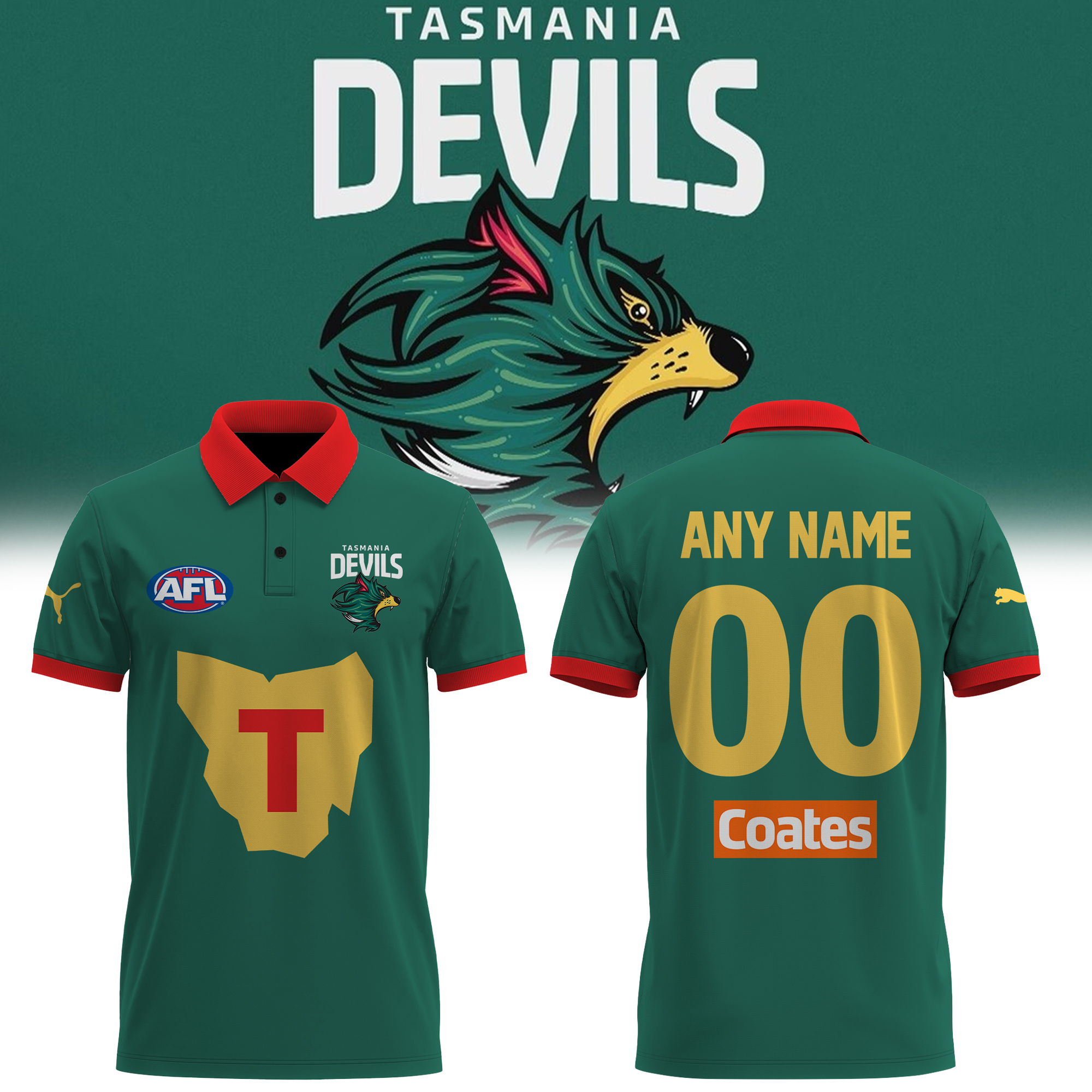Tasmania Devils AFL – Polo Shirt 2024