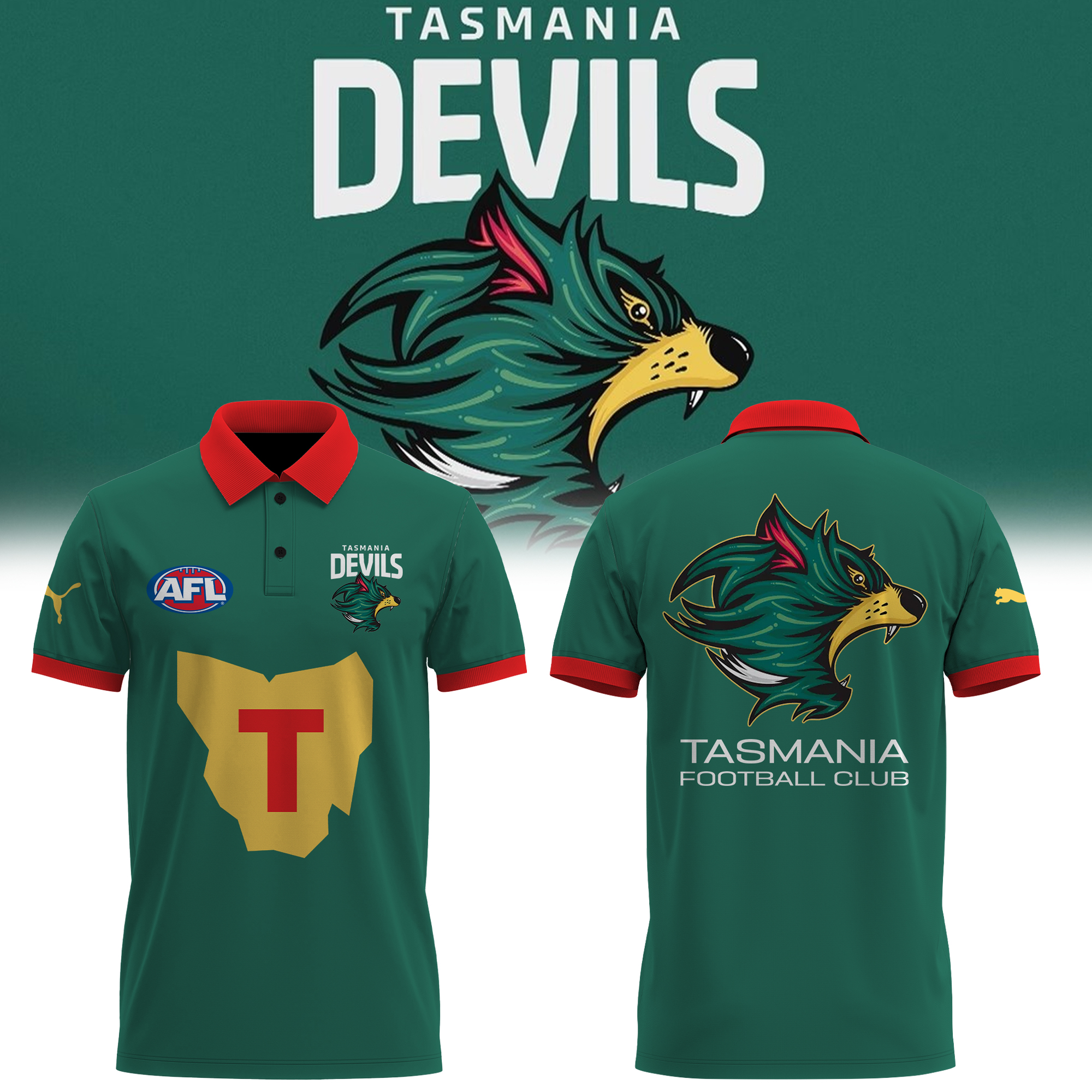 Tasmania Devils AFL – Polo Shirt 2024