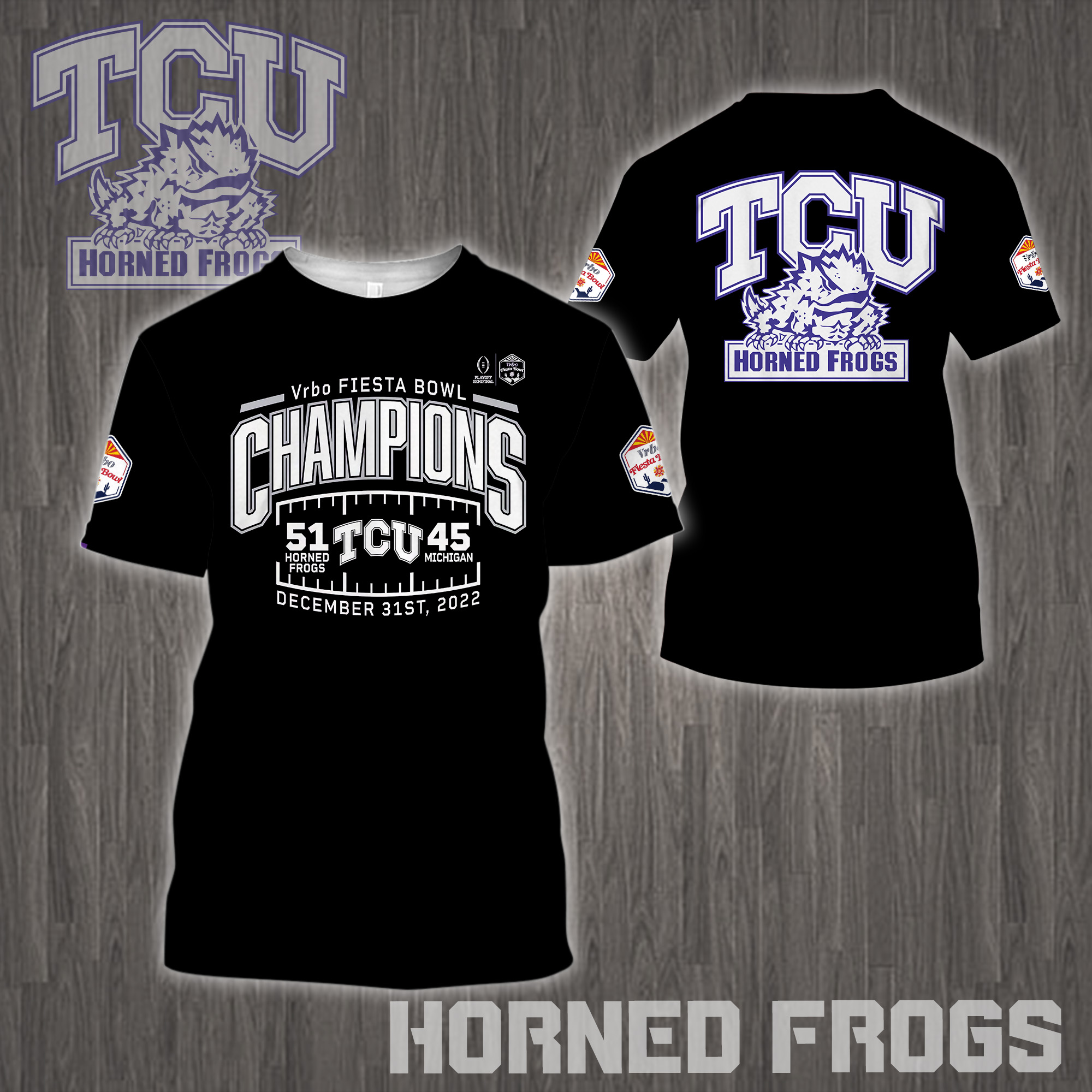 TCU Horned Frogs 2022 Fiesta Bowl Champions Shirts