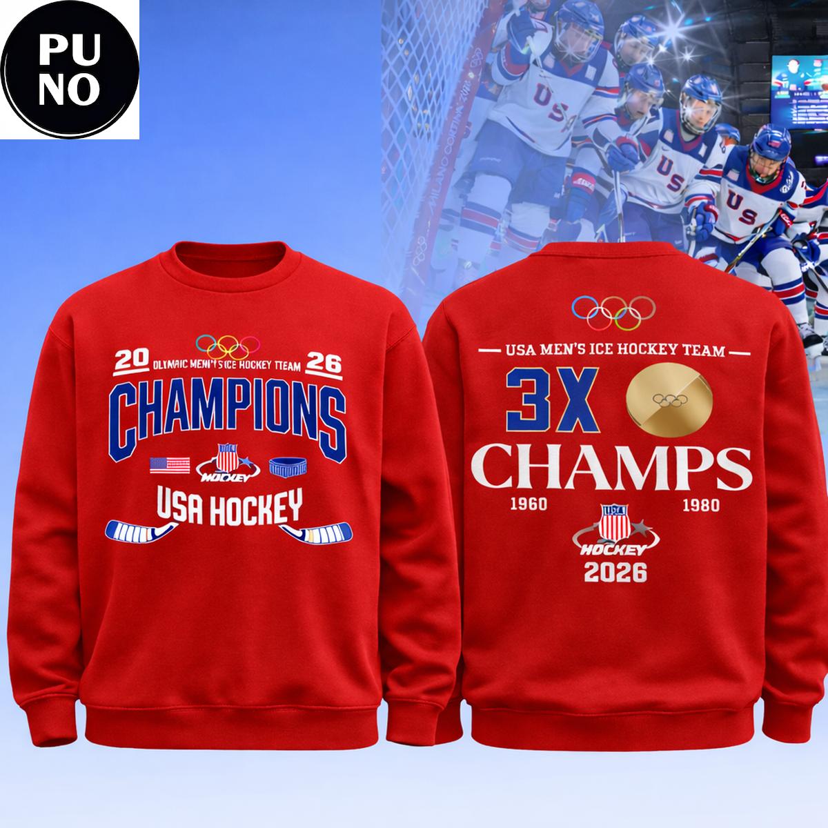 Team USA 2026 Olympic Ice Hockey Champions Celebrate Hoodie T-Shirt