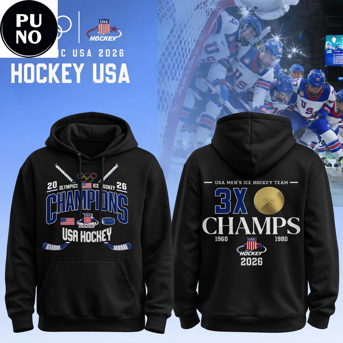 Team USA 2026 Olympic Ice Hockey Champions Celebrate Hoodie T-Shirt