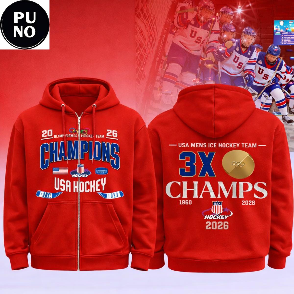 Team USA 2026 Olympic Ice Hockey Champions Celebrate Hoodie T-Shirt