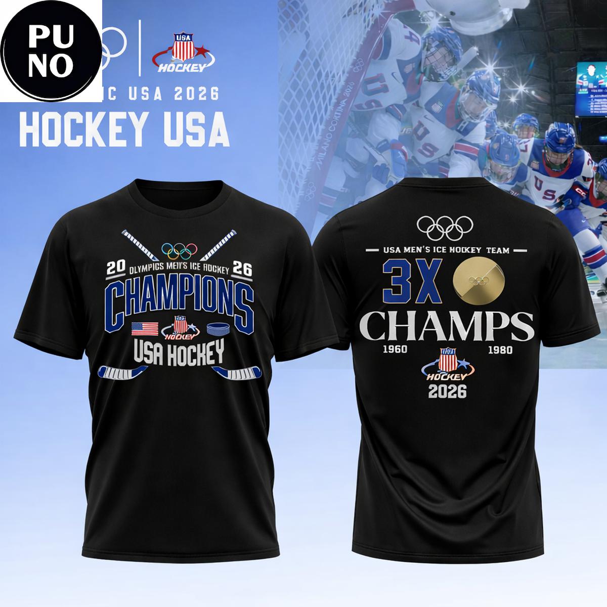 Team USA 2026 Olympic Ice Hockey Champions Celebrate Hoodie T-Shirt